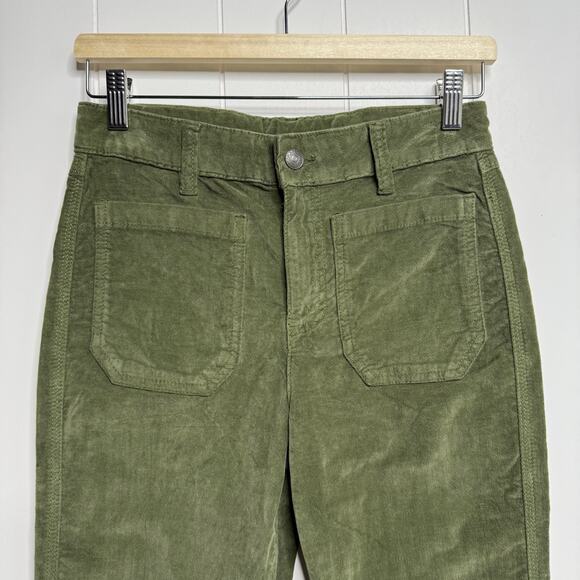 Free People corduroy pants velvet pants flare high rise cropped cotton 4 - Picture 3 of 7